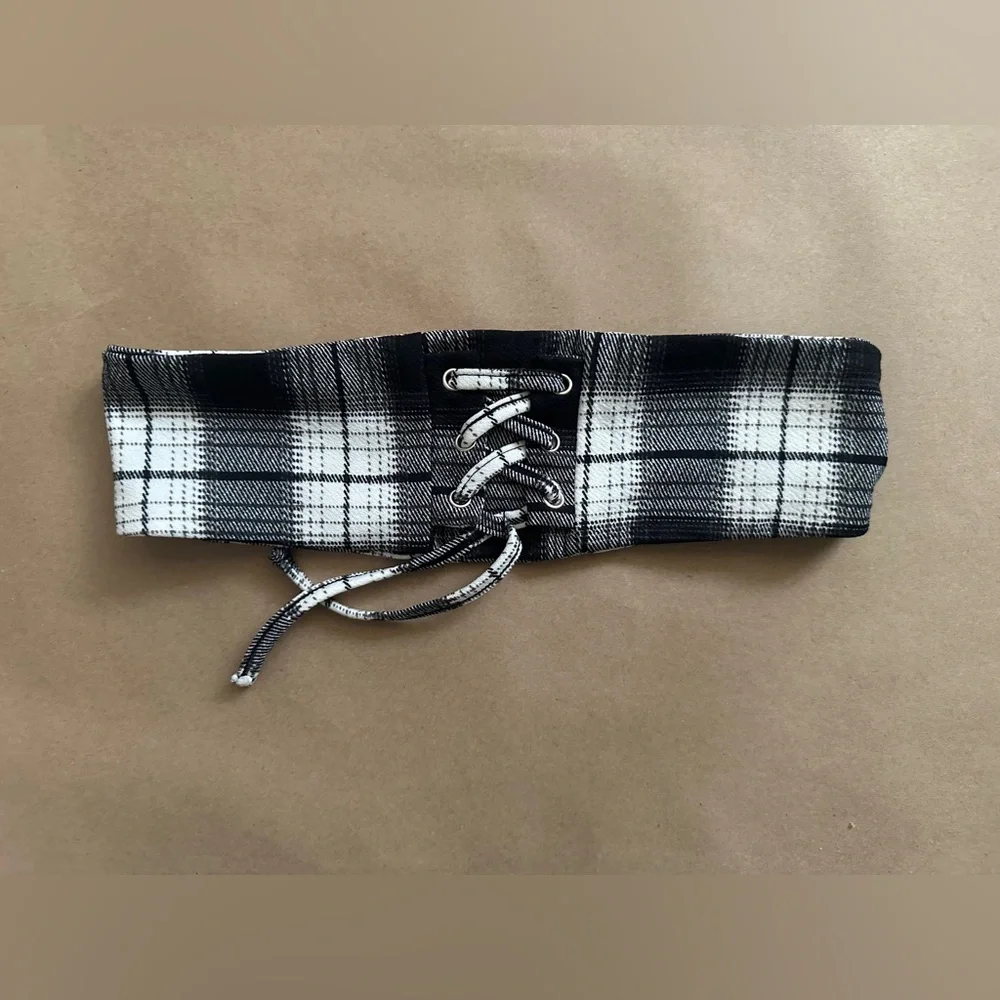 GENERIC Plaid Lace-Up Belt ONE SIZE (GIRL'S) Accessory Quirky Alt Cinch Waist